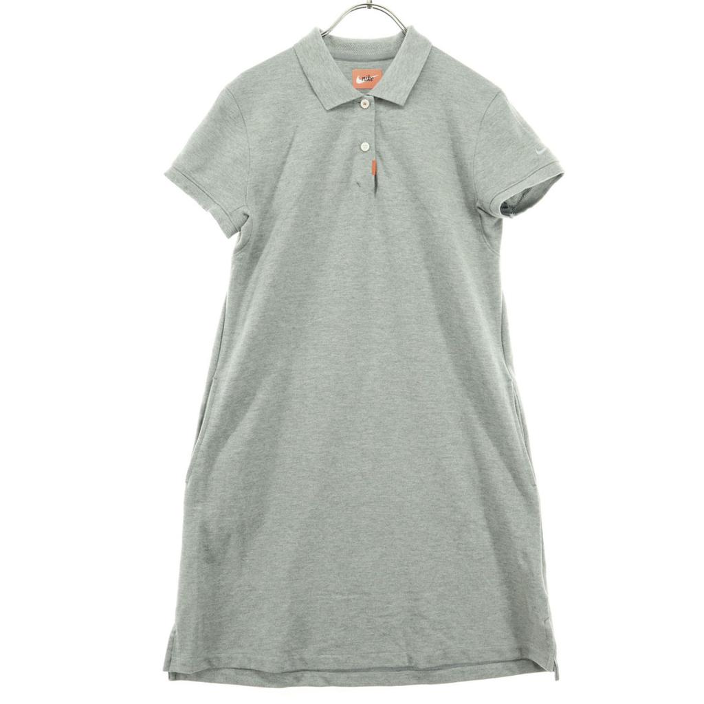Beauty Products NIKE French Sleeve Polo Knee-length Dress M Gray Women Used
