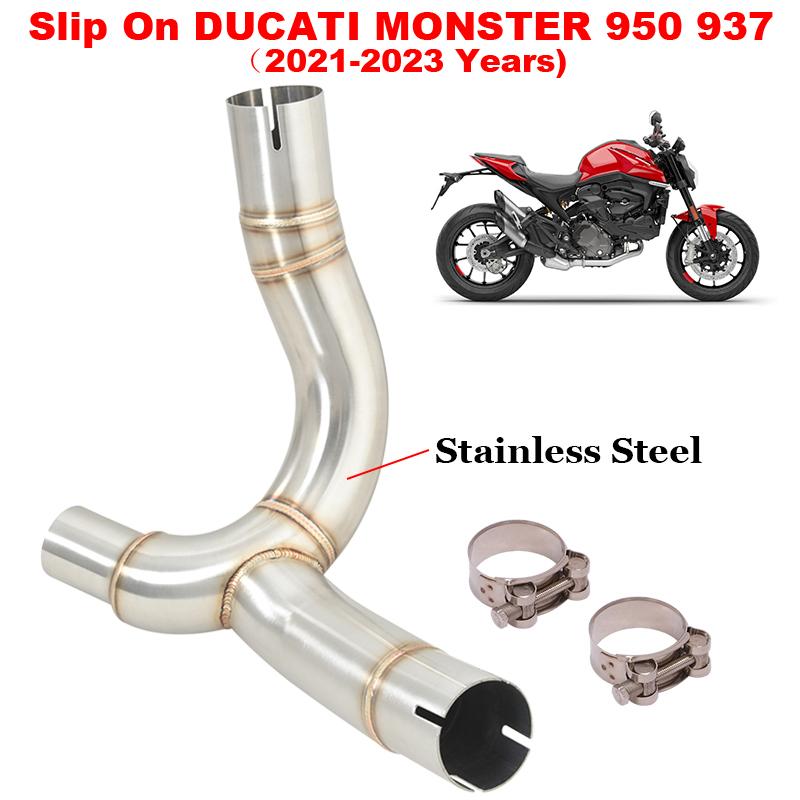 For Ducati Monster 950 937 2021 2022 2023 Motorcycle Exhaust Escape Systems Middle Link Pipe Stainless Steel Connection Original