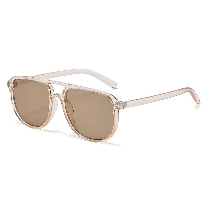 Retro Double-Bridge Sunglasses Women UV Protection Vintage Square Men Outdoor Driving Sun Glasses Lady Shades Leopard Print