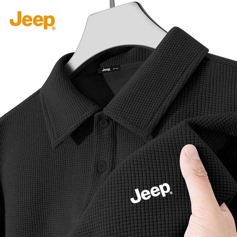 JEEP Men s Waffle Knit Short Sleeve Polo Shirt L