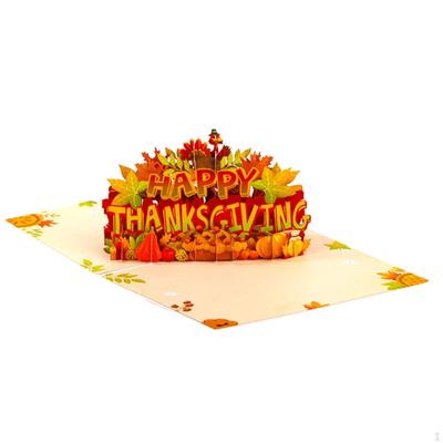 3D Thanksgiving Card Thank You Greeting Best Wishes Invitations Holiday