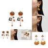 Fashionable Halloween Pumpkin And Skull Earrings With Eye-catching Zircon Details For Ladies