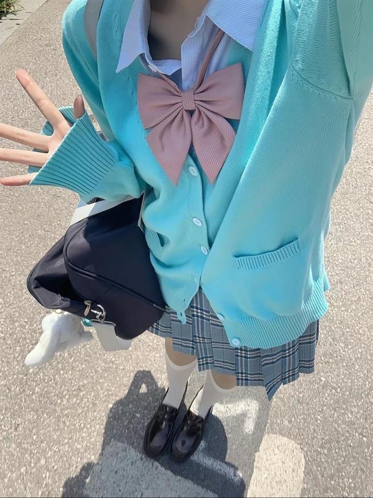 Women's School-Style JK Cardigan: New Design, Loose Fit, Versatile Long-Sleeved Knit Sweater for Students