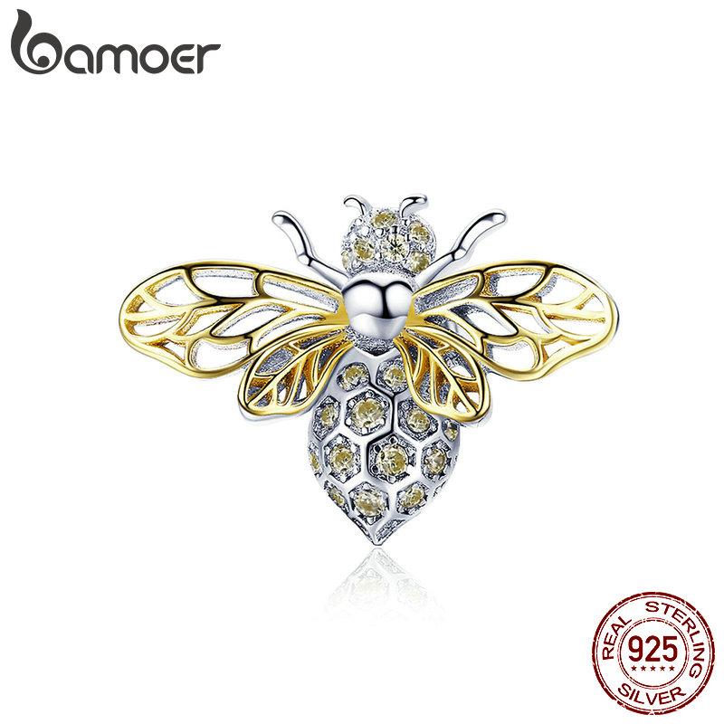 

BAMOER Authentic 925 Silver Crystal Bee Beads Charms fit for Original Charms Women Luxury DIY Jewelry BSC067 China Mainland