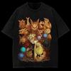 Graphic Oversized Vintage T-shirt Kurama Vs Naruto Uzumaki Anime Washed Retro Streetwear Men Women Short Sleeve High Quality Female Male Clothing