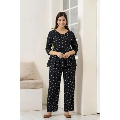 Conjunto Top Kurta Calça 100% Algodão de Designer Indiano para Mulheres Roupa de Festa Top Túnica Kurti 2365