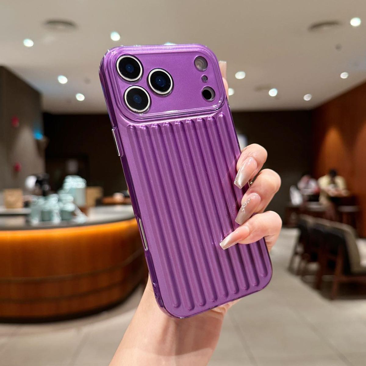 

Precision Hole Vertical Pattern Light Column Shell for Apple 17PROMAX Glossy Heat Dissipation Trendy Men s Airbag Anti-fall Color Mobile Phone Case For iphone 17PROMAX