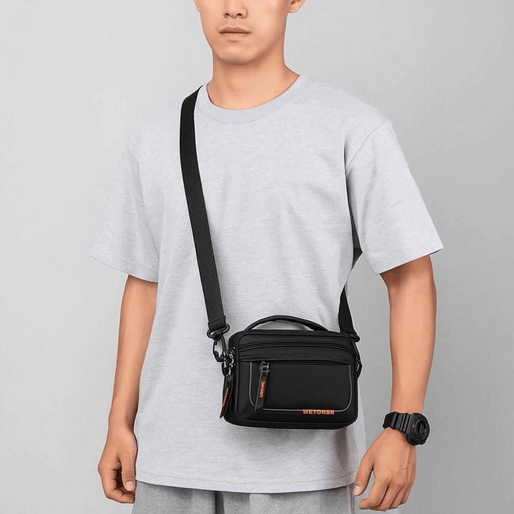 Large Capacity Men's Shoulder Bag Multifunctional Nylon Waist Bag Business Crossbody Bag  Work