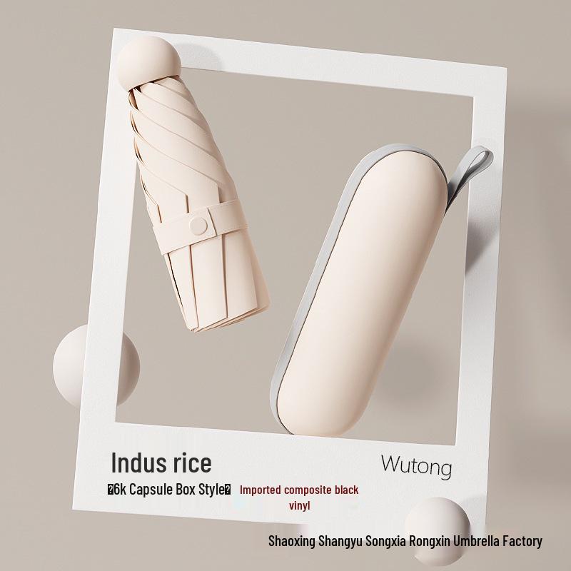 Compact Five-Fold Umbrella: Portable Pocket Sunshade & Rain Parasol for Women, Anti-UV Sunscreen Protection.