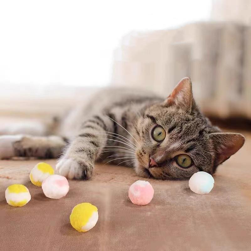 Cat Toys Mini Interactive Launch Training Toy For Pet Kitten Creative Shooting Gun Games Stretch Plush Ball Toys Pet Supplies