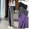 Summer High-Waisted Pleated Ice Silk Straight-Leg Tummy Control Pants - Women's Quick-Drying Fashion Suit Pants