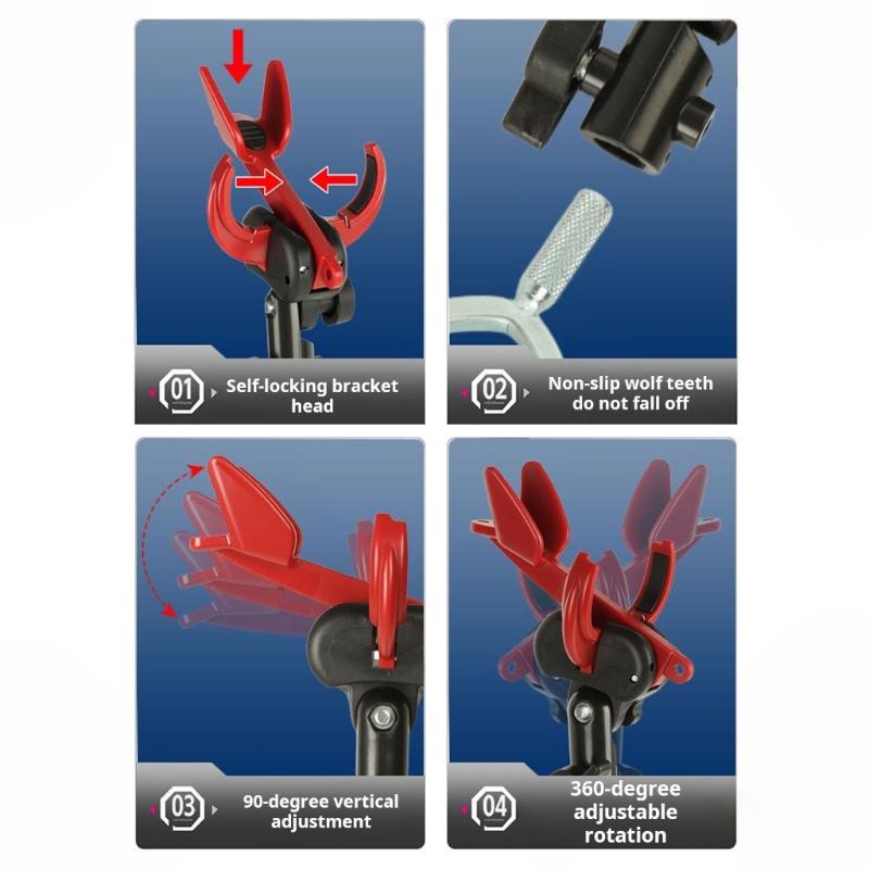 Auto Lock Fishing Rod Holder with 360 Degree Rotation and Steel Base Universals Fishing Poles Holder for Secure Angling