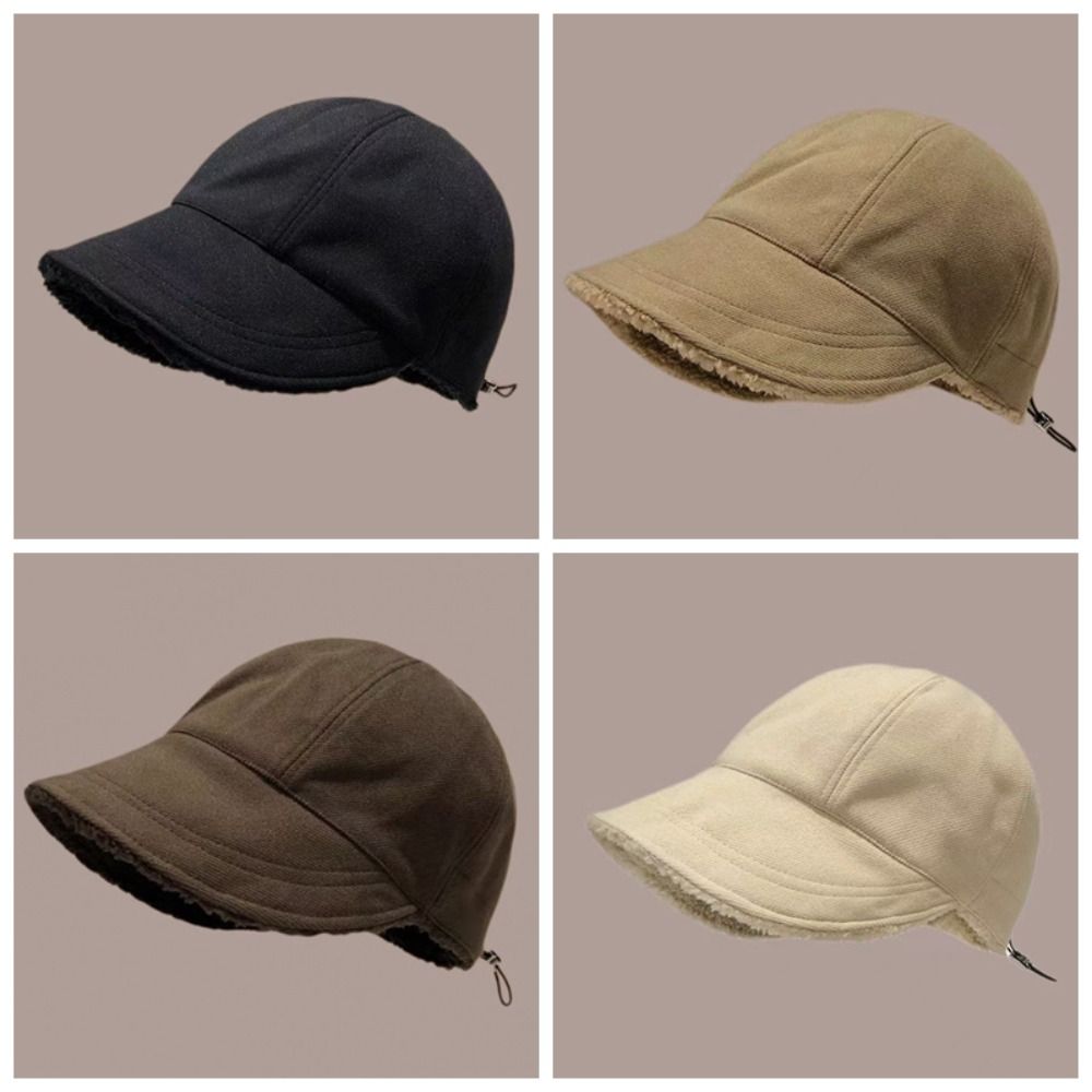 Windproof Winter Fisherman Hat Soft Warm Cap Cute Winter Peaked Cap  Woman