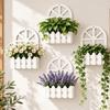 Hanging Garden Fence Flower Pot Picket Fence Design Wall Mounted Flower Container  Wall Decor