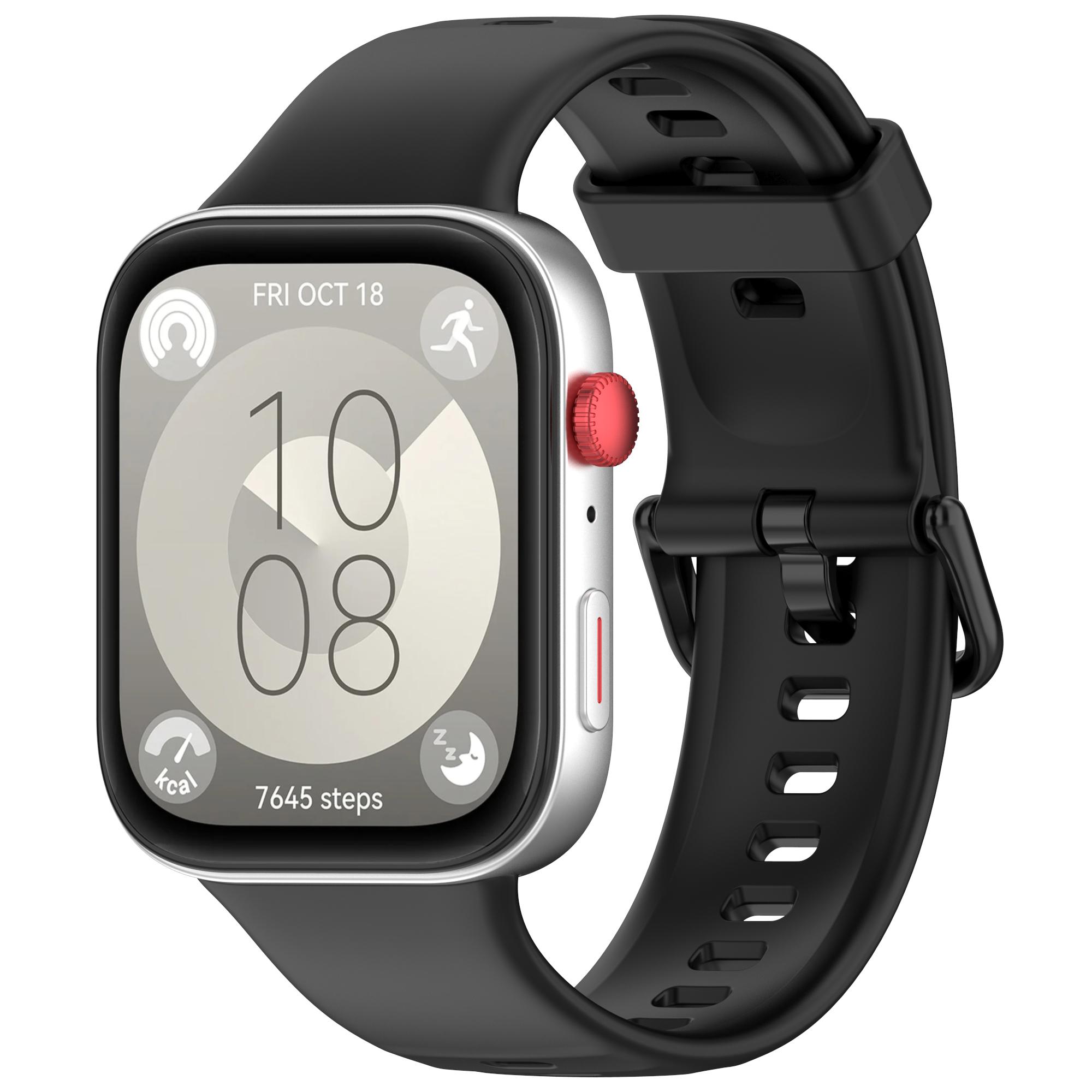 

For Huawei Watch Fit 3 Replacement Wrist Band Soft Silicone Watch Strap Black