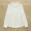 Japanese Style Women's Long Sleeve Lace Collar Shirt: Double Layer Cotton Gauze Loose Blouse