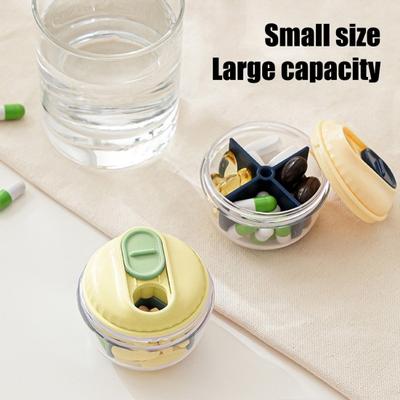 Yousheng Mini Pill Storage Box with 4 Compartments Clear Visible Portable Travel Pill Case Medication Dispenser Capsule Pill Organizer Container