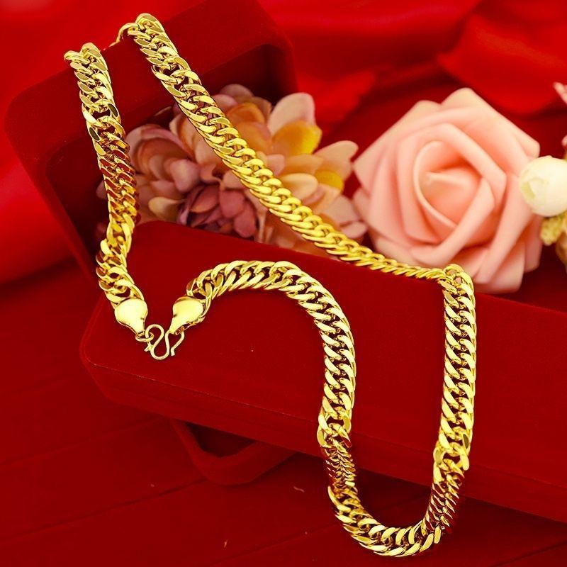 Cuban Chain Necklace Men's Classic Boss Chain Riding Crop Necklace Women's Couple Chain