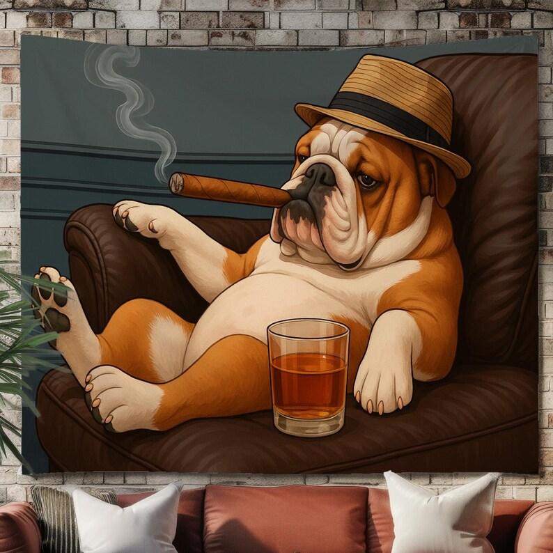 Fun Bulldog tapestry 75x100 чёрный
