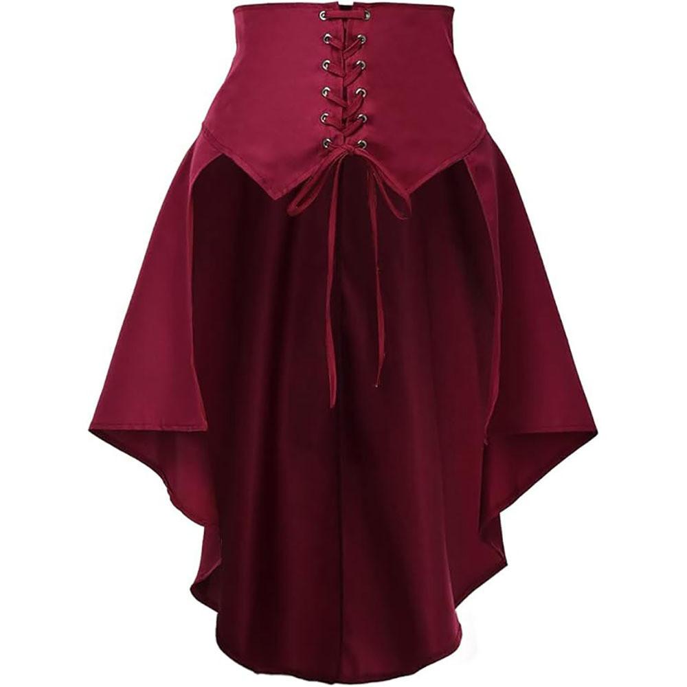 Minifalda Irregular con Volantes y Lazo Pirata Steampunk Para Cosplay y Ropa de Calle