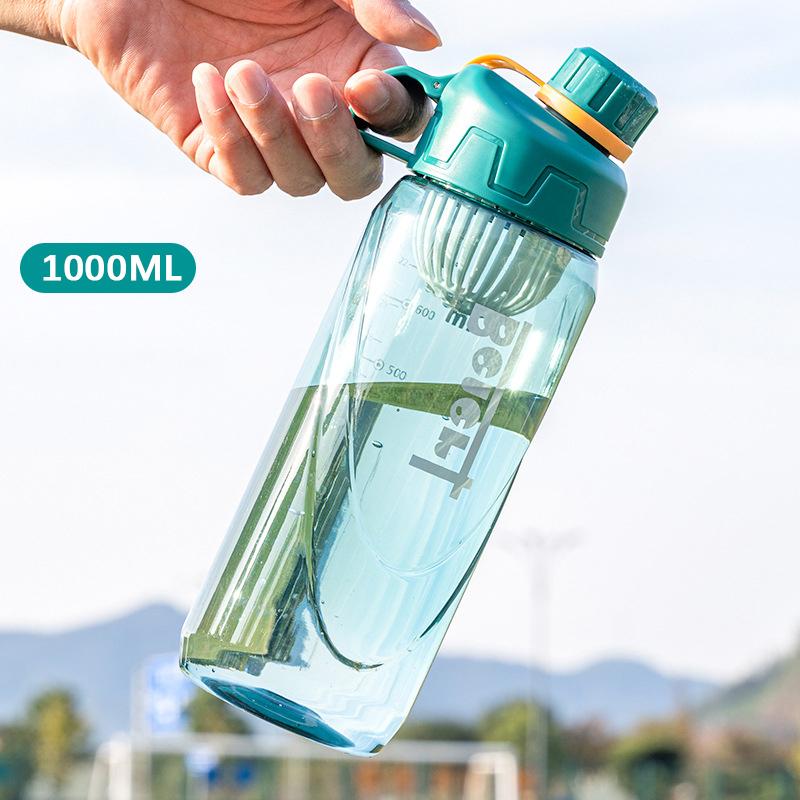 

Бутылка для воды 1000 мл для занятий спортом на открытом воздухе, фитнесом, стакан для воды, прямые бутылки для питьевой воды, студенческие портативные стаканы для напитков 1000ml зелёный