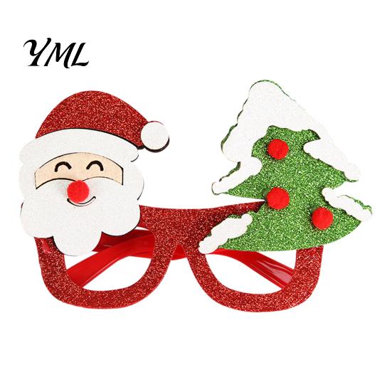 Fun Holiday Accessories for Kids Christmas Glasses, Glitter Party Glasses Frames, Novelty Elf Snowman Santa Claus Elk Frames Reindeer Eyeglasses