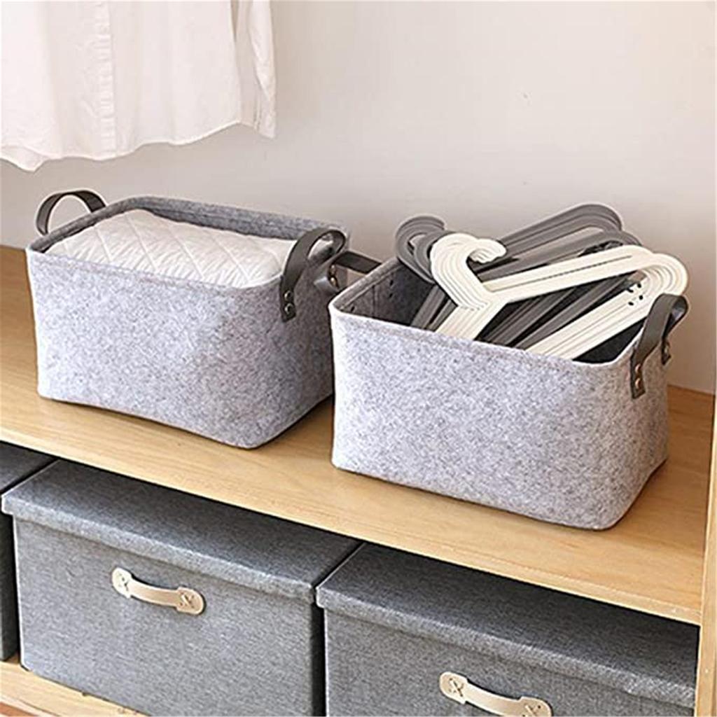 Cesta plegable para guardar juguetes con asa de cordón de algodón