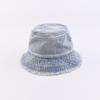 Korean Style Denim Bucket Hat Washed Denim Sun Protection Hat Retro Sun Hat  Outdoor