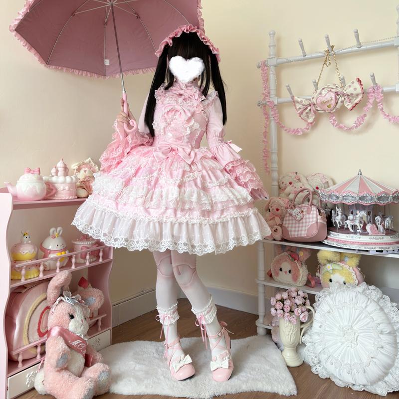 Original Design Korean Girl Lolita Dress Elegant Floral Wedding Gown Women's Strapless Gown Preorder Exquisite Fashionable