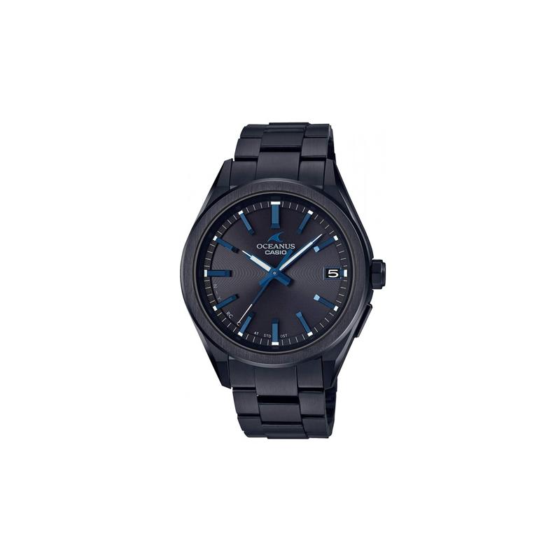 Casio OCEANUS series-disc three-hand solar quartz movement stainless steel strap Japanese and Korean watch men s watch black dial OCW-T200SB-1AJF чёрный