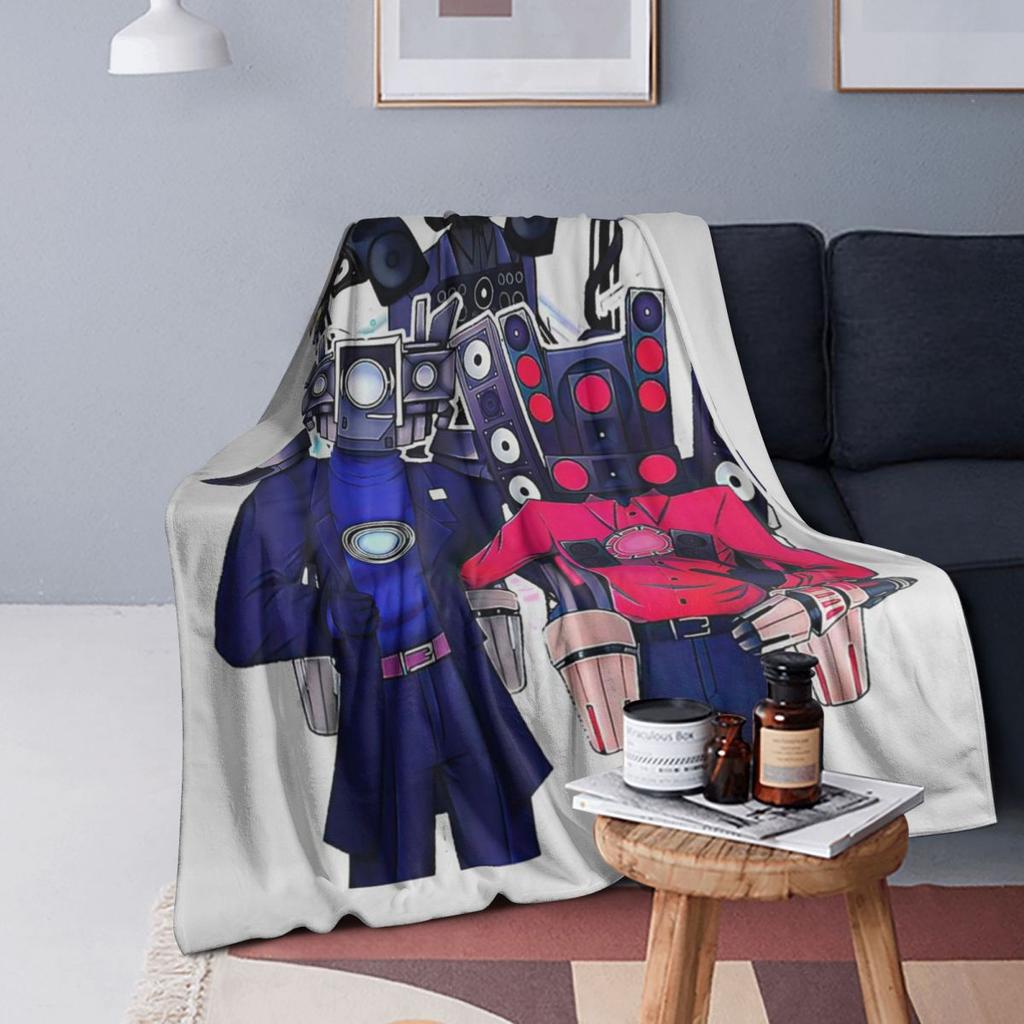 Skibidi Toilet Funny Blanket Soft Warm Flannel Throw Blanket Cover for Bed Living room Picnic Travel Home Couch