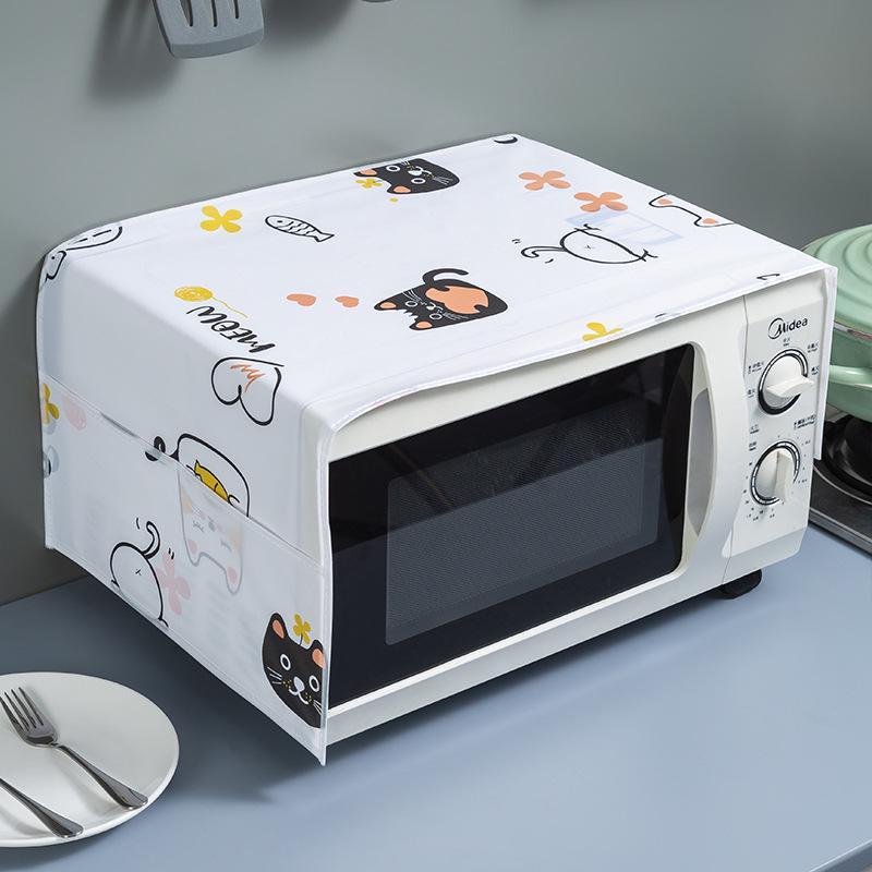 Cartoon Microwave Oven Dust Cover with Hanging Storage Bag