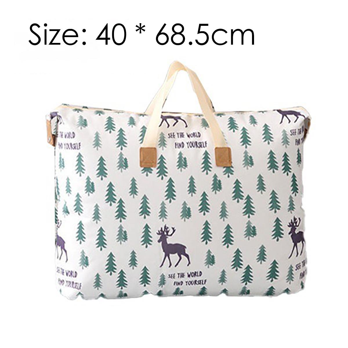 

1 шт., сумка для хранения одеял с принтом на молнии, большая вместительная сумка для упаковки одежды с двойной ручкой, влагонепроницаемая сумка для хранения одеял