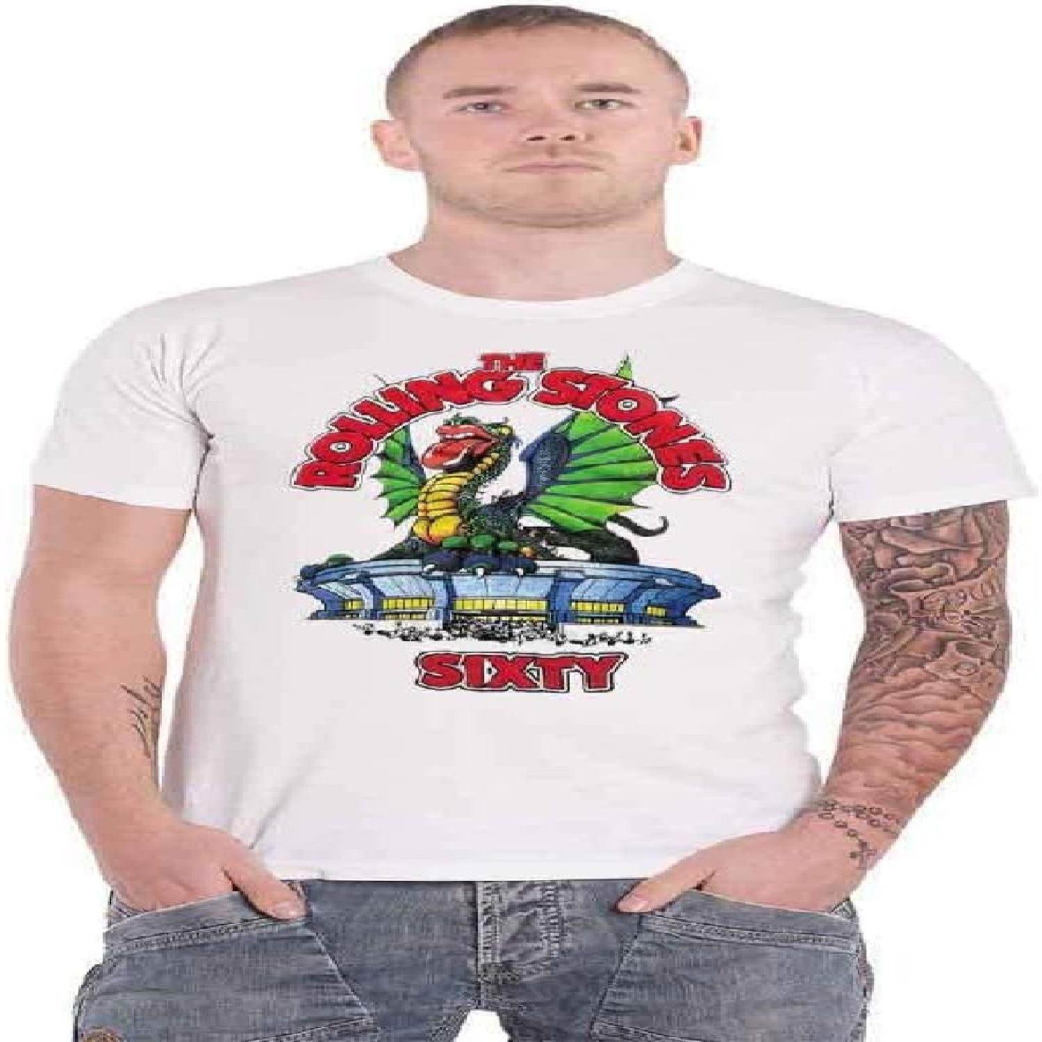 T Shirt Sixty Stadium Dragon Logo Official Mens White XXXXXL белый
