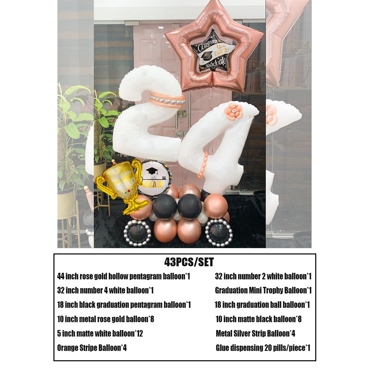 

48шт. Набор воздушных шаров для выпускного вечера. Выпускные украшения. Поздравления 2024, Праздничный декор, Домашний декор, Товары для декора выпускного вечера.