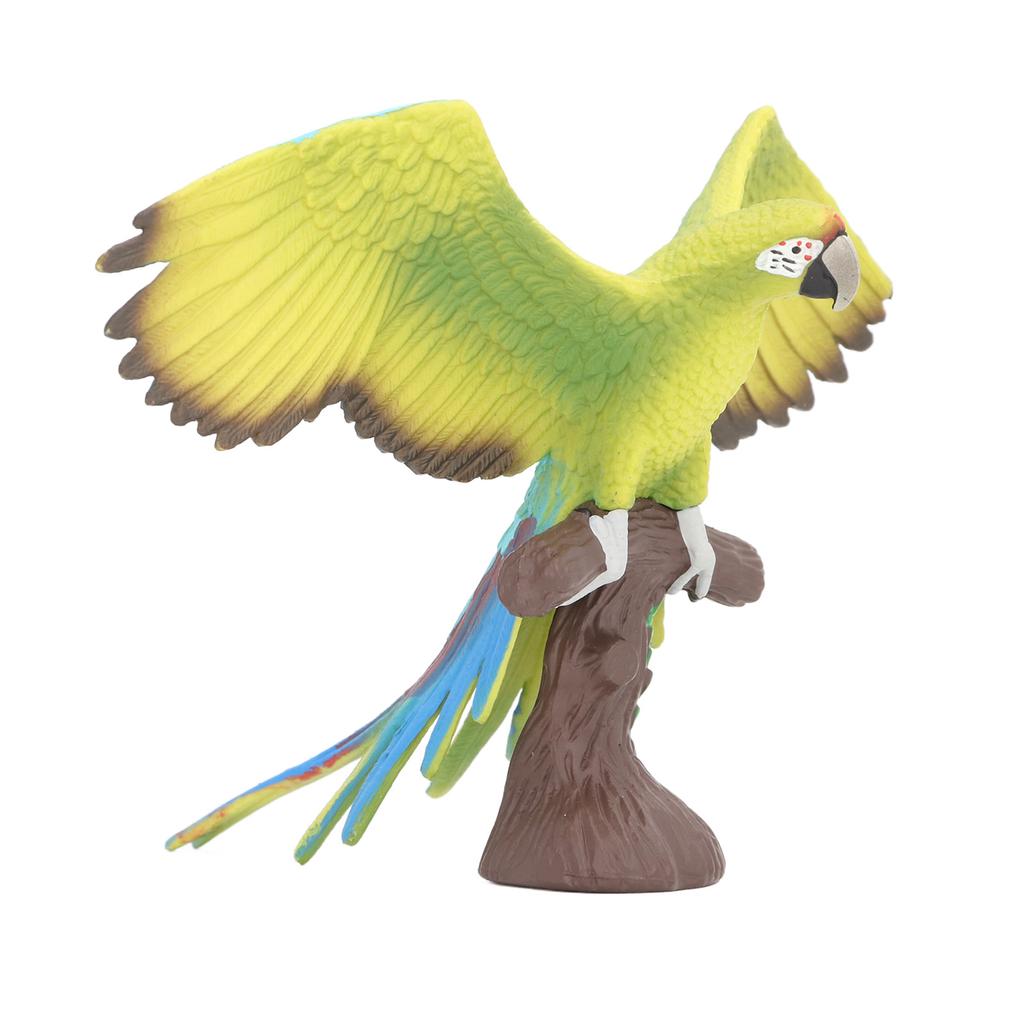 Parrot Decorative Figurine with Realistic Tree Stump Base Vivid Details Decorative Parrot Animal