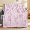 1Pc  Pink Strawberry Polka Dot Flannel Throw Blanket Soft Cozy Cute Kawaii Blanket For Bedroom Living Room Dorm Decor