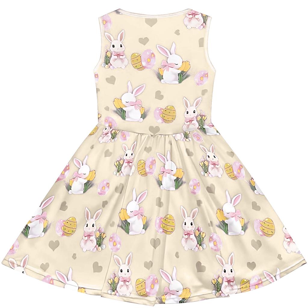Children's Fashionable Comfortable Casual Sleeveless Easter Print Dress