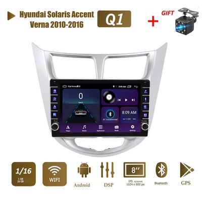 2din Android Car Radio Multimidia Video Player For Hyundai Solaris Accent Verna 2010-2016 With Button Knob Navigation GPS 1+16GB