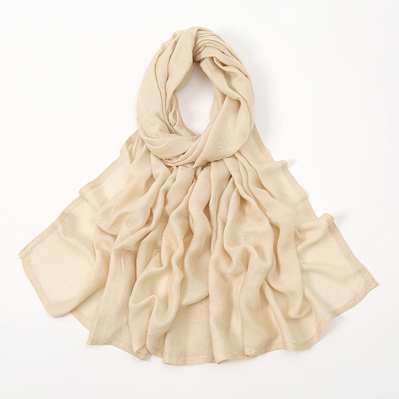 170*70cm Soft Cotton Modal Headscarf Muslim Rayon Hijabs for Women Solid Double Stitching Wide Edge Thin Plain Viscose Shawls