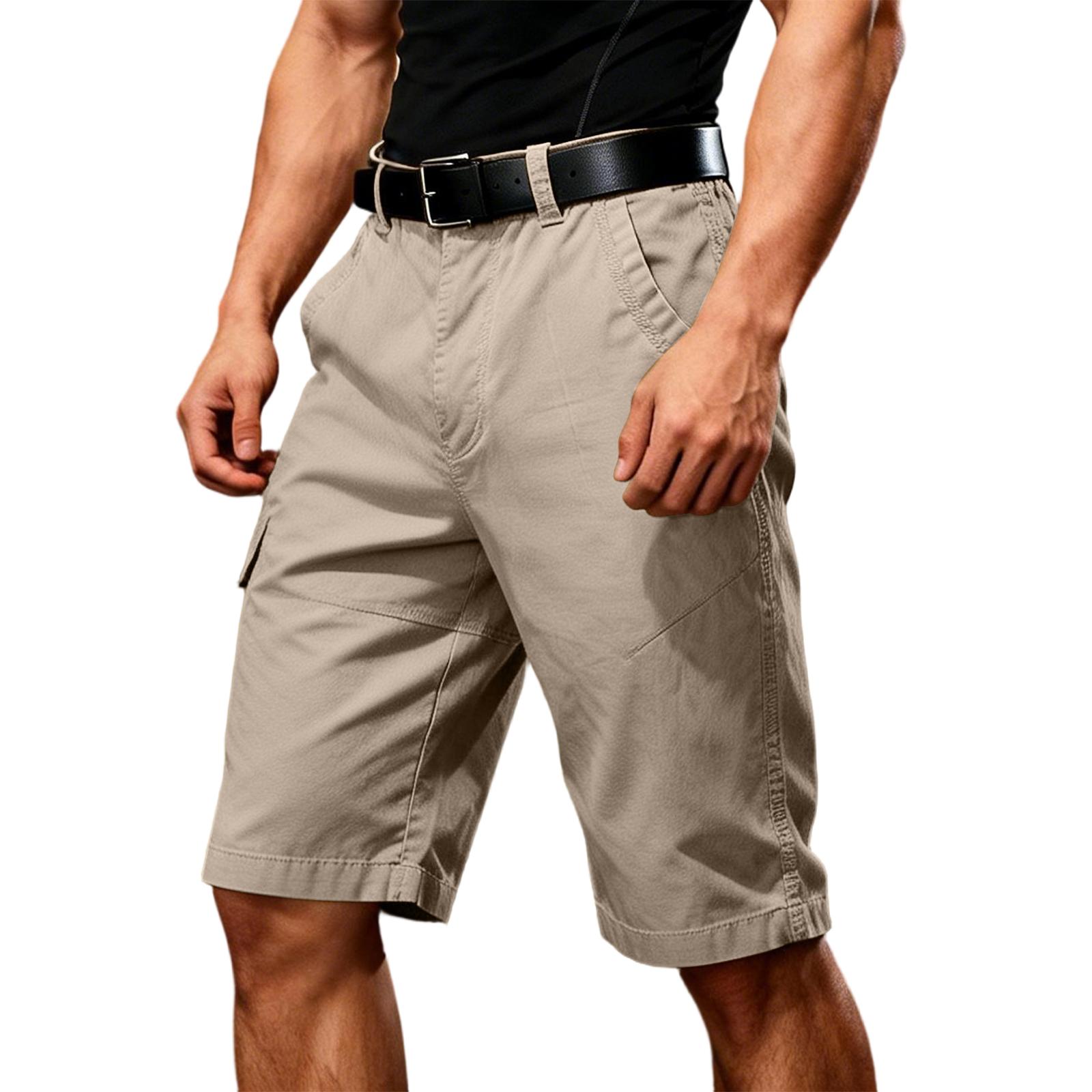 

Men s Loose-fitting Cargo Casual Shorts 32 бежевий