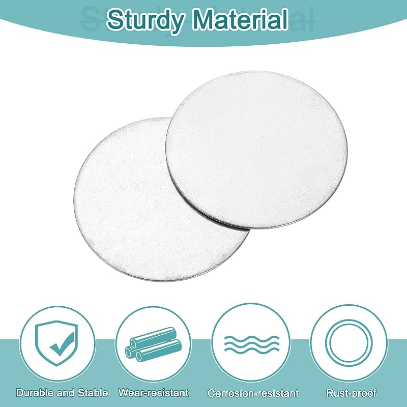 uxcell Stainless Steel Circular Discs (2 pieces), 80mm Diameter, 1.8mm Thickness, 3304 Stainless Steel, Circular Metal Stamping Blank Tag, Pendant,