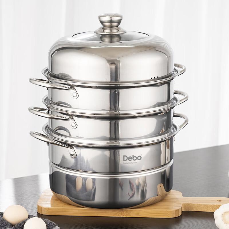 Debo Ladborg 28cm 3-Lagen Edelstahl Multifunktions-Dampfkochtopf