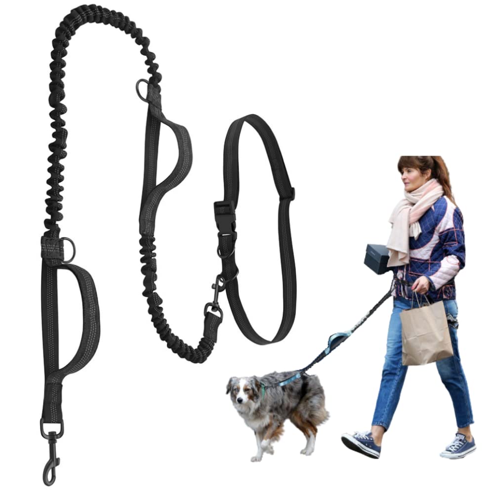 Mellbo Dog Shoulder Dog Shoulder Small and Medium Black Lead, Lead, Lead, Strap, Stretchable, Dogs, Reflective, 6-in-1 Multifunctional,