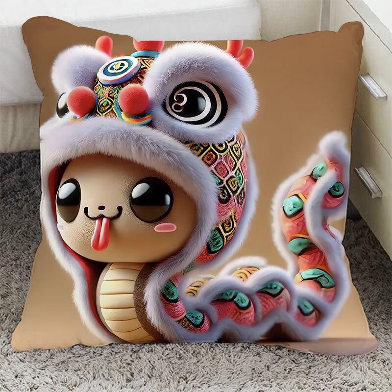 

Year of the Snake Cartoon Pillow 60x60 cm