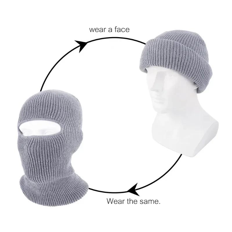 Men Winter Ski Cycling Beanie Hats Cap Sport Full Face Cover Knitted Balaclava Knitted Caps Hat Face Masks For Women