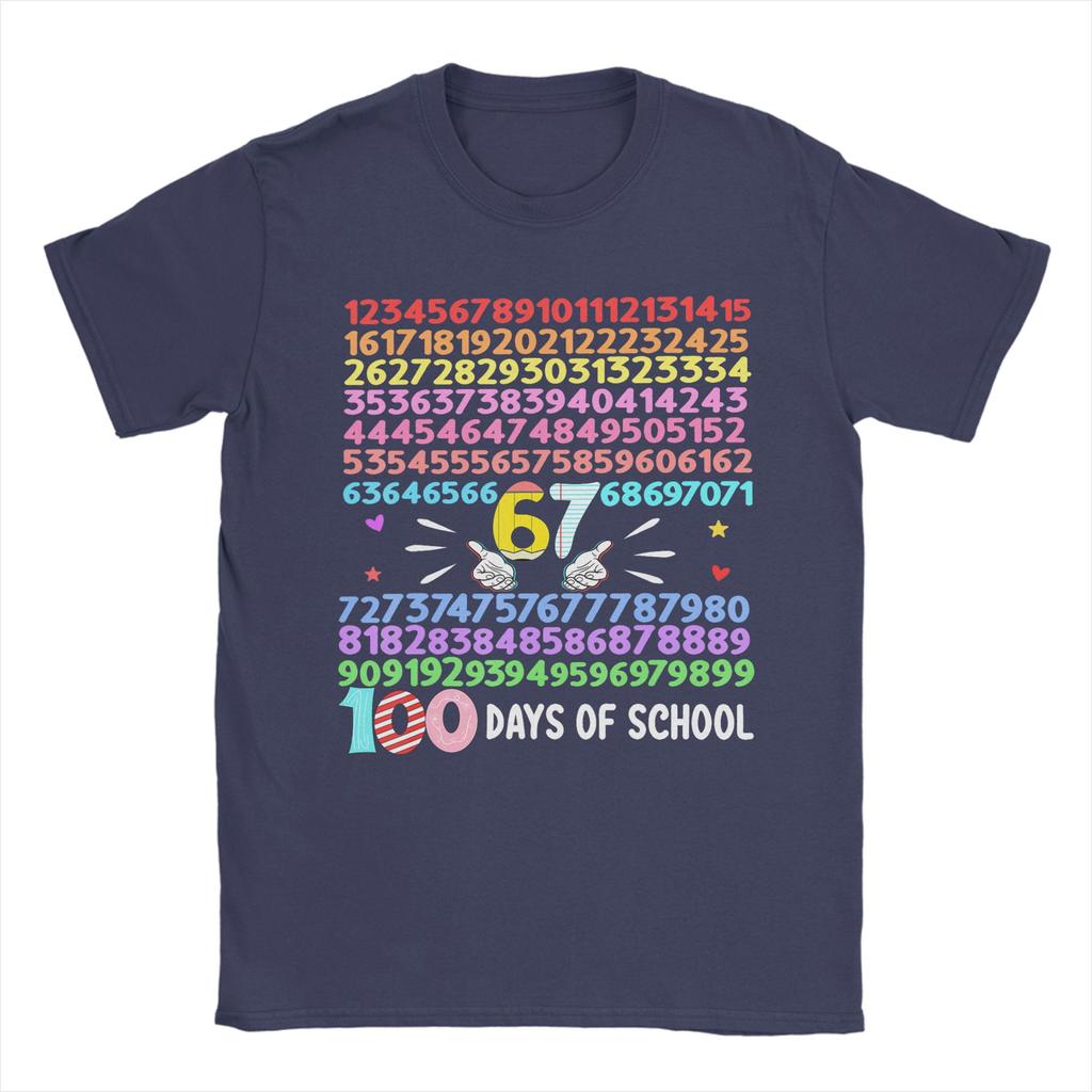 Happy 100 Days of School Smarter 67 Teacher TShirt Men Humorous Cotton Tee Shirt O Neck Short Sleeve T Shirt Gift Idea Clothes