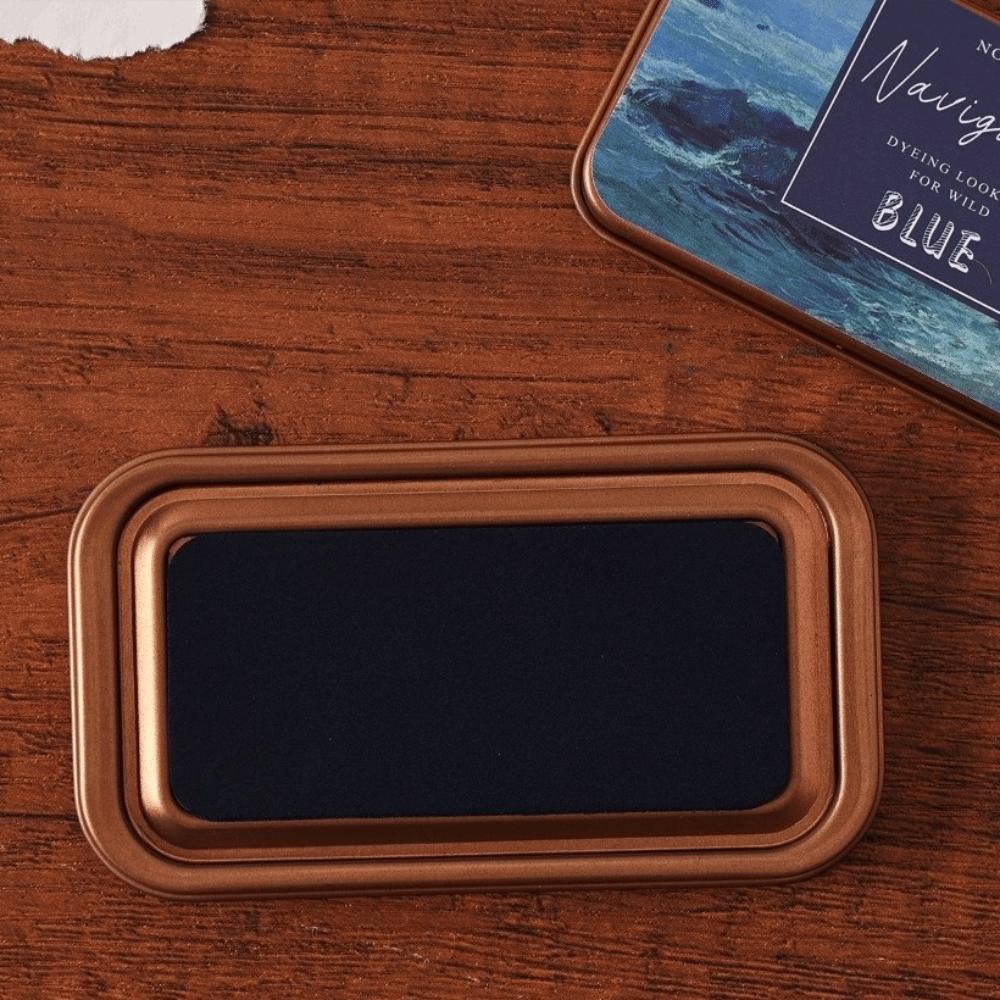 

Прямоугольная самонаборная печать Легкая в использовании Канцелярская штемпельная подушка Новая штемпельная подушка для студентов Скрапбукинг Изготовление темно-синий