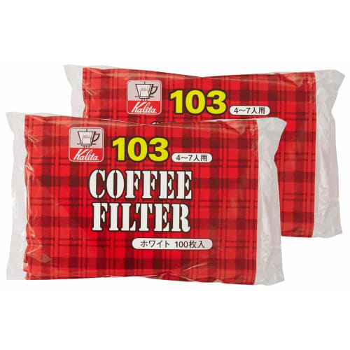 Kalita NK103 Coffee Paper Filters, Trapezoidal Shape, Serves 4-7, 200 Filter Papers (100 x 2), White, Stylish, Antique Design, Perfect for Camping, Ou