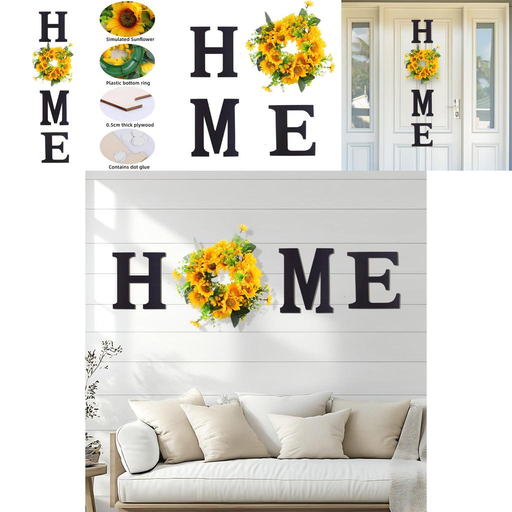 Home Sunflower Home Wall Decor With Lightweight Wooden Sign For Harvest Celebration